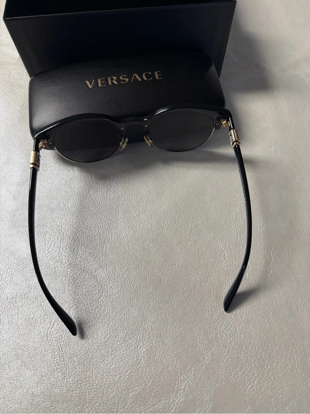 Versace Black Sunglasses with Gold Accents